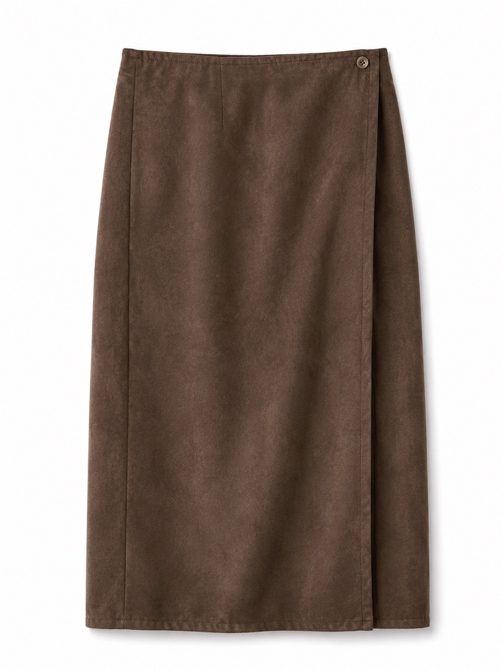 Jaclyn Smith Women Brown Faux Suede Straight Midi Skirt Size 10